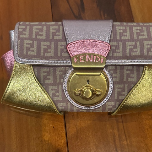 Fendi Pink and Gold Clutch - Picture 2 of 8